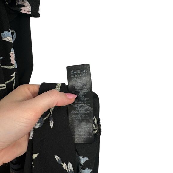 City Chic Nouveau Black Floral Dress Zip Front Flowy Boho NWT Womens XXS 12 - Picture 8 of 9